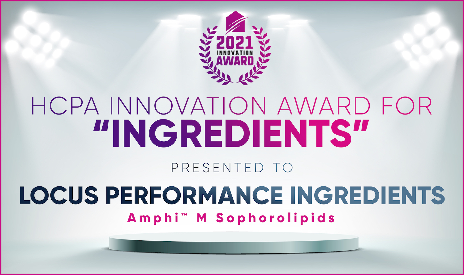 HCPA presents Locus Performance Ingredients with Innovation Award for ingredients.