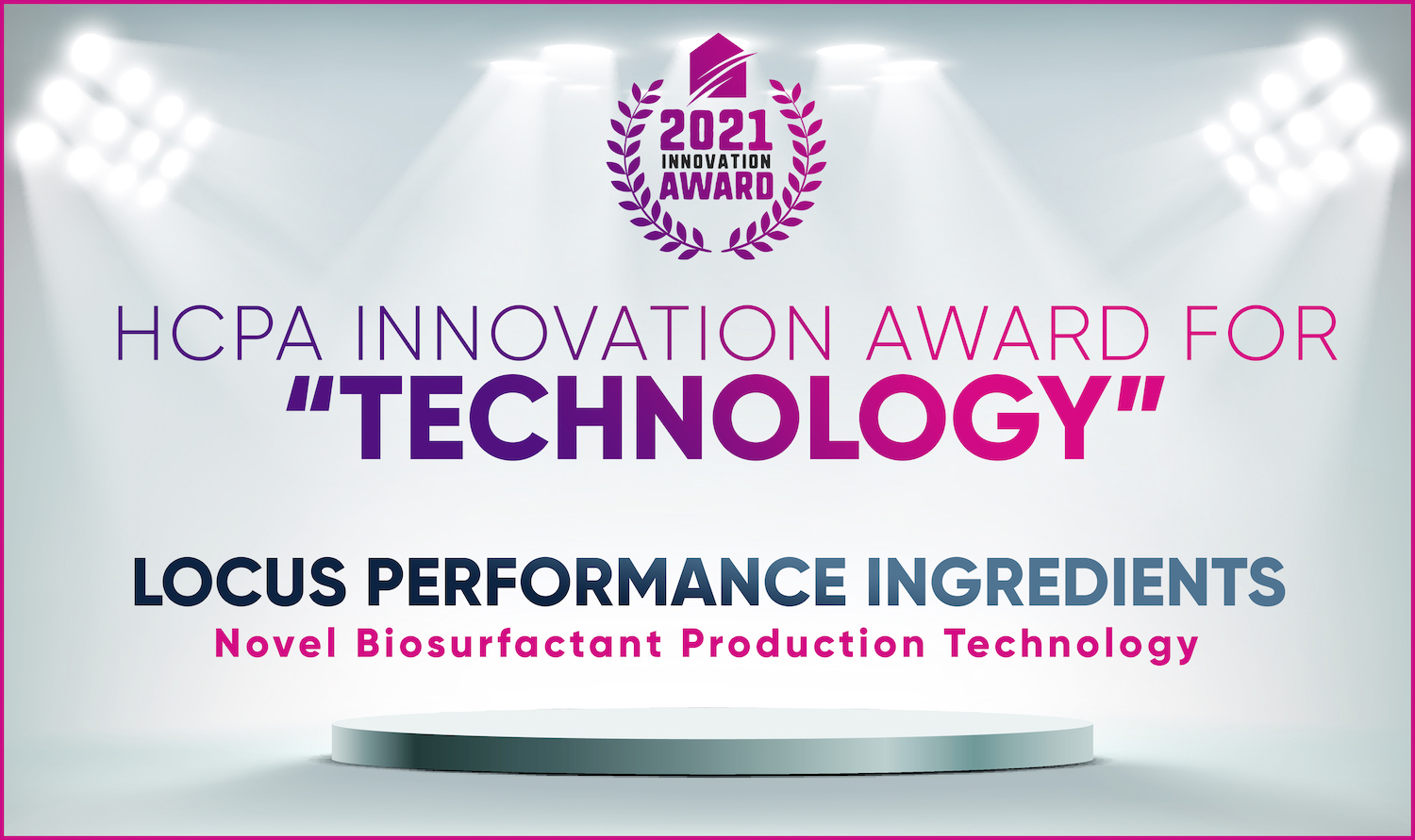 HCPA presents Locus Performance Ingredients with Innovation Award for technology.